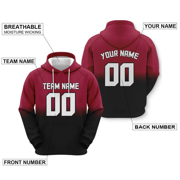 Custom Red White-Black Sports Pullover Sweatshirt Split Fashion Football Hoodie