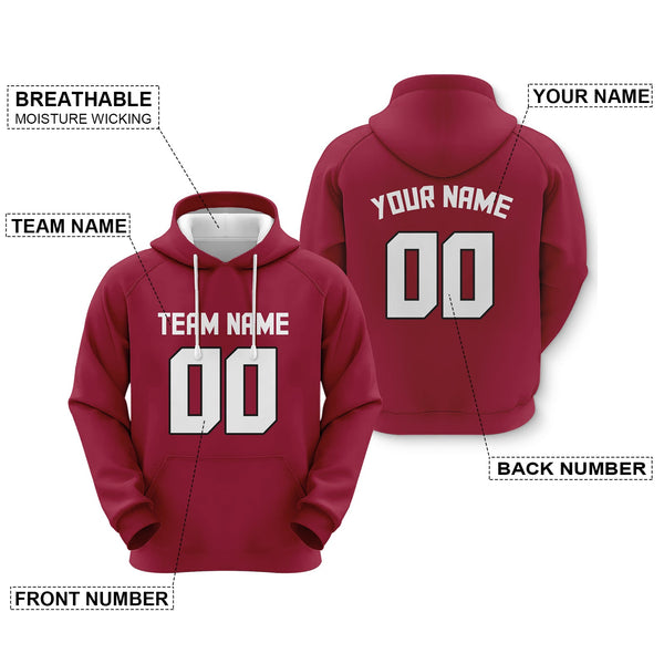 Custom Red White-Black Sports Pullover Sweatshirt Football Hoodie