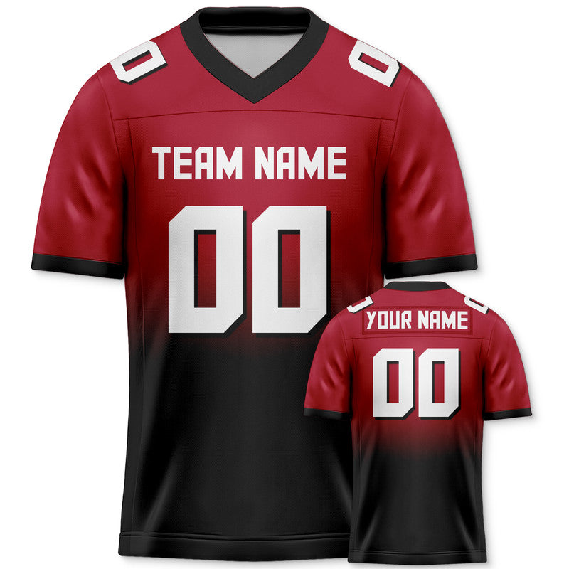 Custom Red Black-White Authentic Split Fashion Football Jersey1