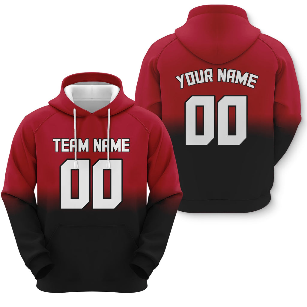 Custom Red White-Black Sports Pullover Sweatshirt Split Fashion Football Hoodie1