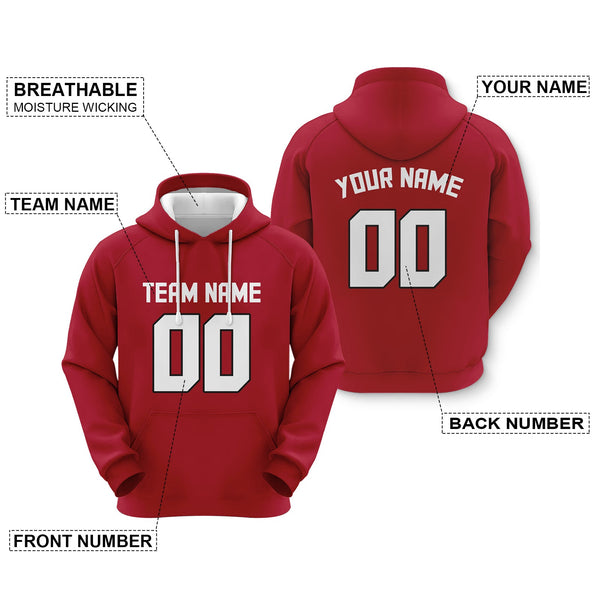 Custom Red White-Black Sports Pullover Sweatshirt Football Hoodie1