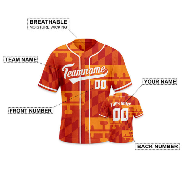 Custom Red White-Orange Creative  Cool Concept Authentic Baseball Jersey