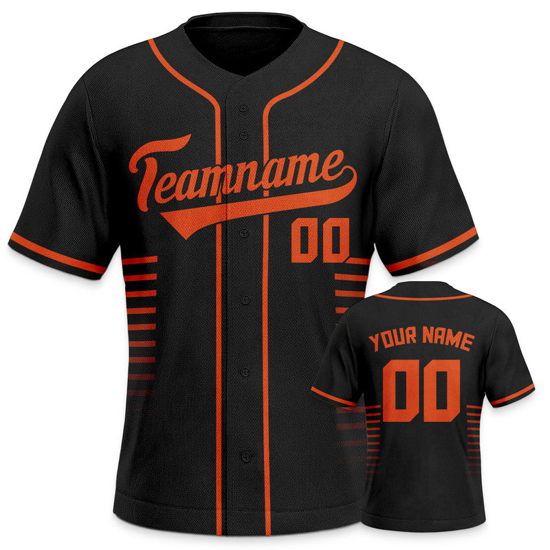 Custom Black Orange Creative  Cool Concept Authentic Baseball Jersey