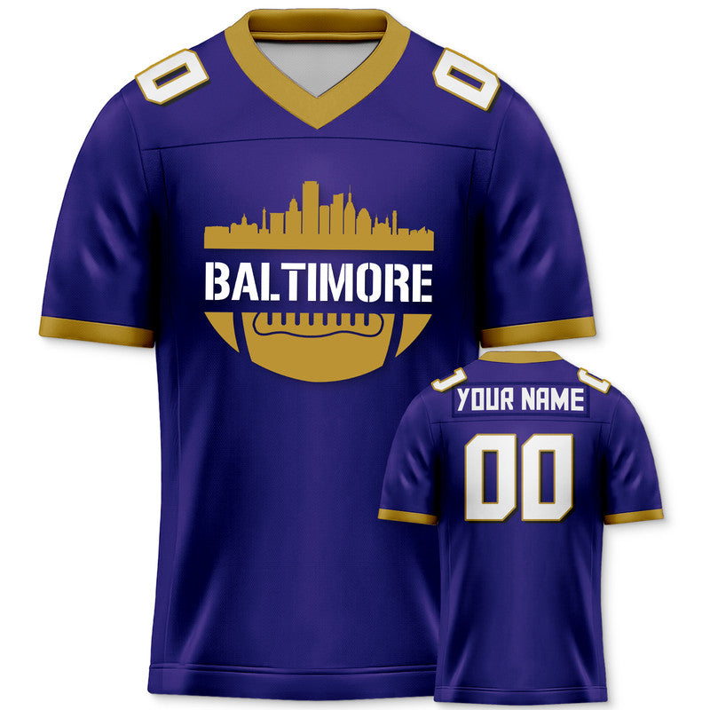 Custom Football Jersey With Baltimore City Souvenir Fashion Football Shirt