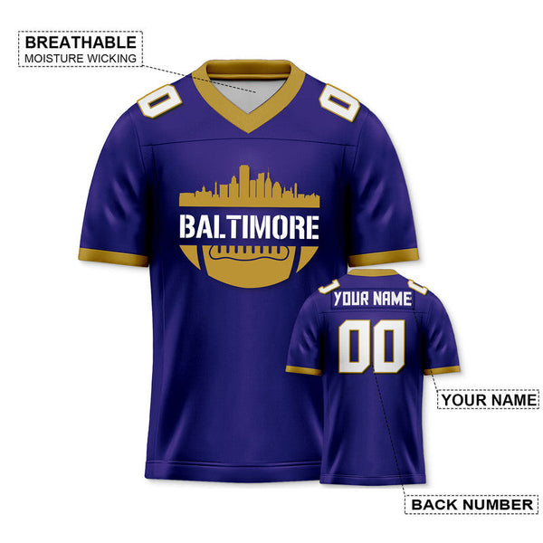 Custom Football Jersey With Baltimore City Souvenir Fashion Football Shirt