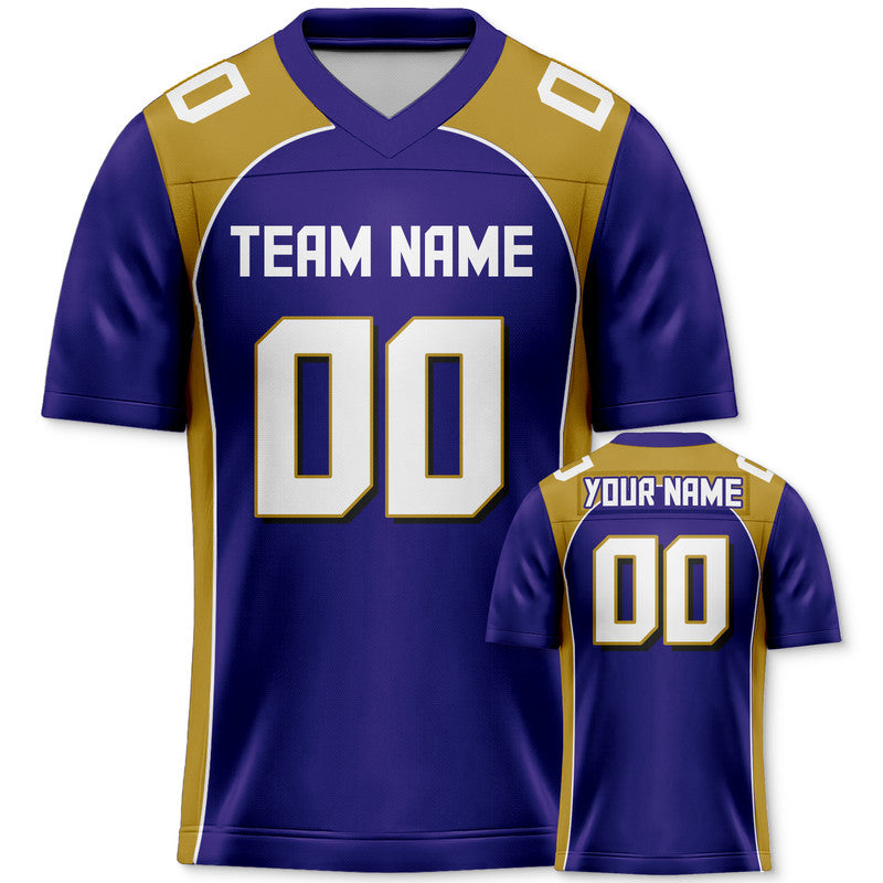 Custom Purple Gold-White Concept Version Authentic Football Jersey1