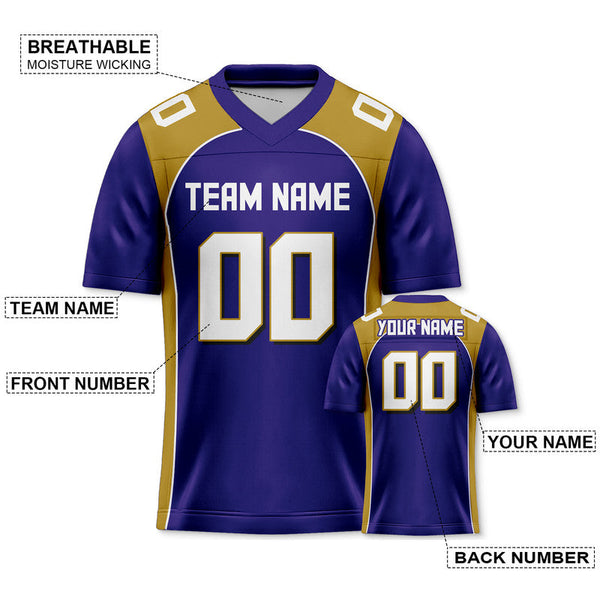 Custom Purple Gold-White Concept Version Authentic Football Jersey1