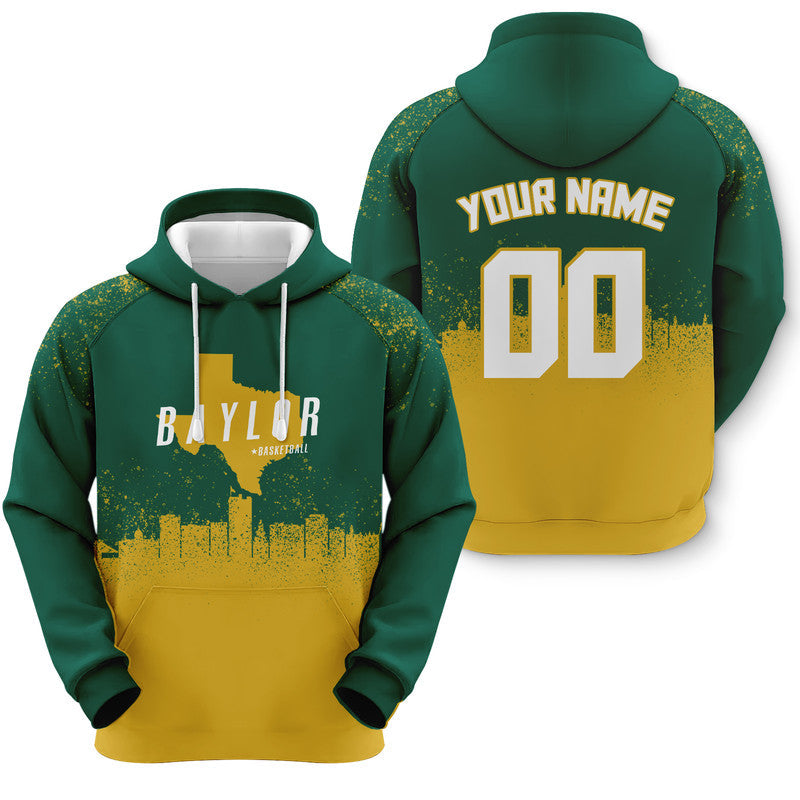 Custom Sports Pullover Sweatshirt Colleage Basketball Graffiti Map Baylor  Fashion Hoodie