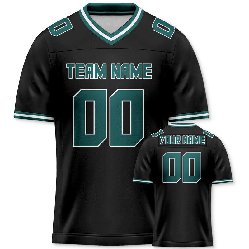 Custom Black Kelly Green Mesh Authentic Football Jersey