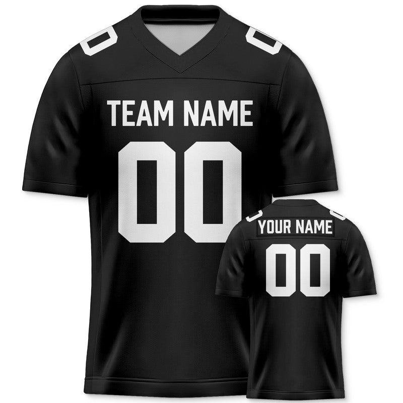 Custom Black White Authentic Football Jersey