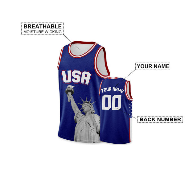 Blue Statue of Liberty Basketball Uniform