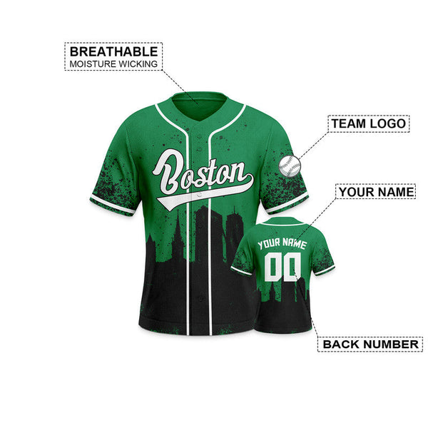 Custom 3D Graffiti Green Black-White Authentic Baseball Silhouette Jersey