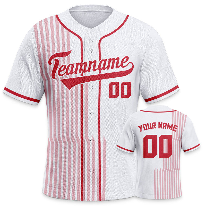 Custom White Red Creative  Cool Concept Authentic Baseball Jersey2