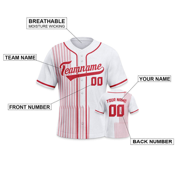 Custom White Red Creative  Cool Concept Authentic Baseball Jersey2