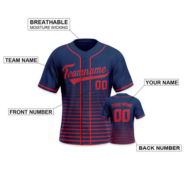 Custom Navy Red Creative  Cool Concept Authentic Baseball Jersey