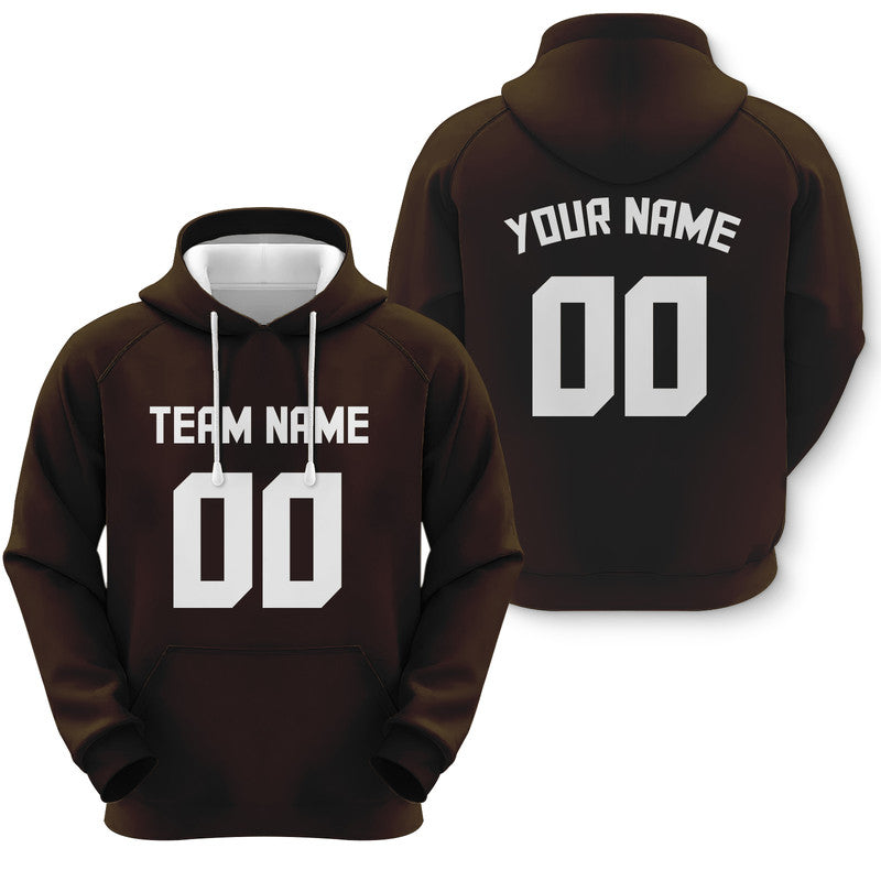 Custom Brown White Sports Pullover  Sweatshirt Football Hoodie