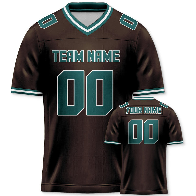 Custom Brown Kelly Green Mesh Authentic Football Jersey