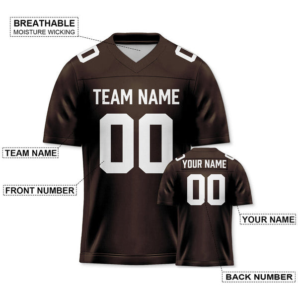 Custom Brown White Authentic Football Jersey