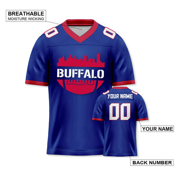 Custom Football Jersey With Buffalo City Souvenir Fashion Football Shirt