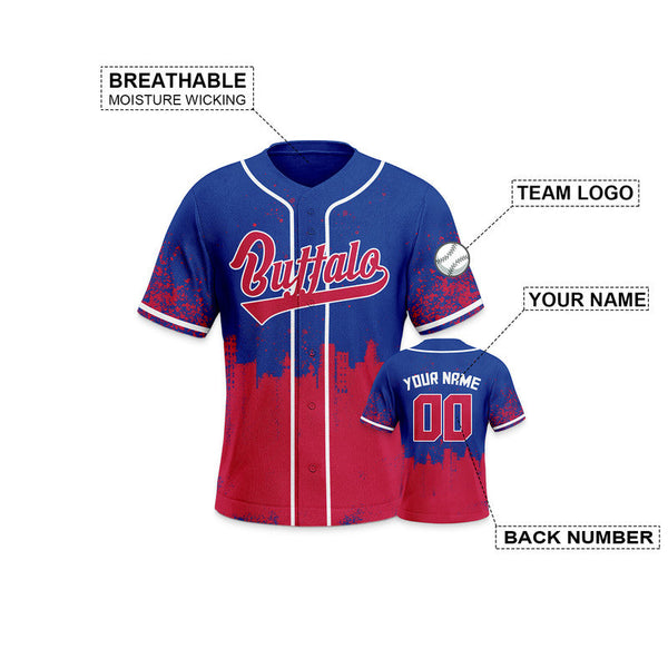 Custom 3D Graffiti Royal Red-White Authentic Baseball Silhouette Jersey