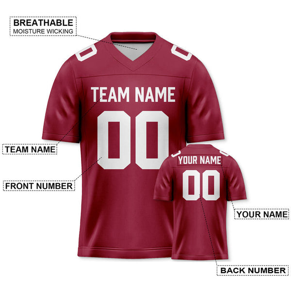 Custom Cardinal White Mesh Authentic Football Jersey1