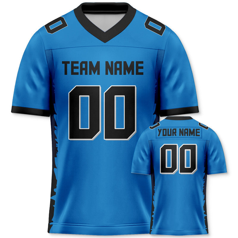 Custom Powder Blue Black Concept Version Authentic Football Jersey