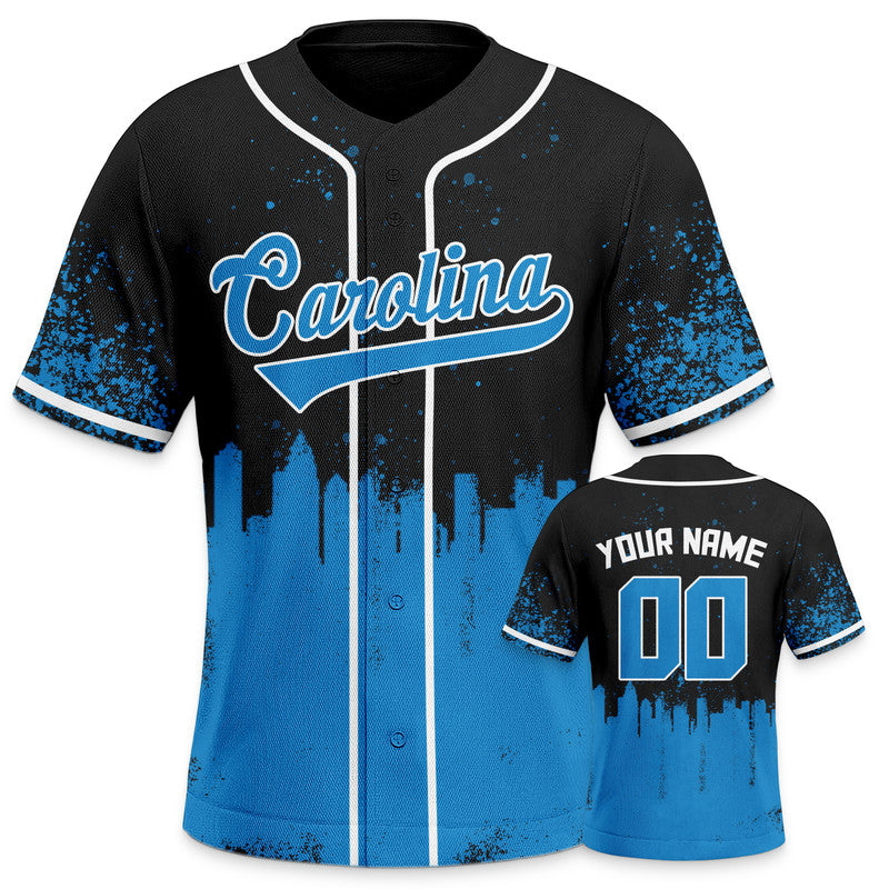 Custom 3D Graffiti Black Powder Blue-White Authentic Baseball Silhouette Jersey