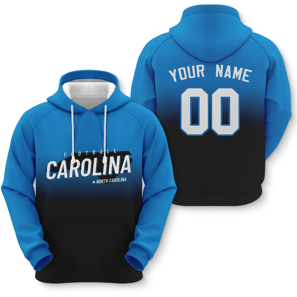 Custom Sports Pullover Sweatshirt City Carolina Map Split Fashion Football Hoodie