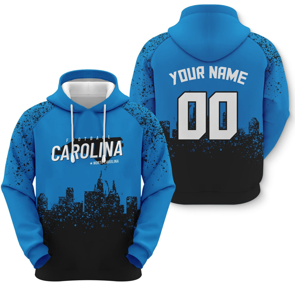 Custom Sports Pullover Sweatshirt Football Graffiti City Map Carolina Fashion Hoodie