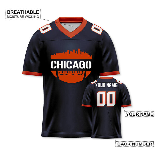 Custom Football Jersey With Chicago City Souvenir Fashion Football Shirt