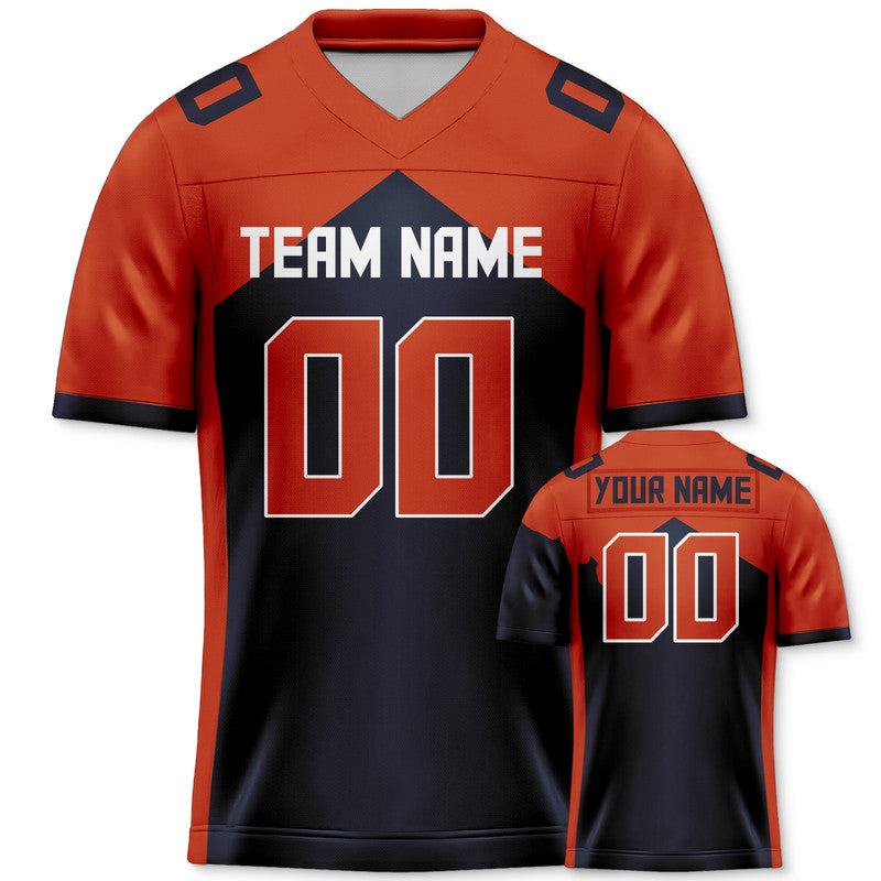 Custom Black Orange-White Concept Version Authentic Football Jersey