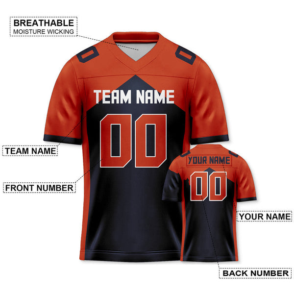 Custom Black Orange-White Concept Version Authentic Football Jersey