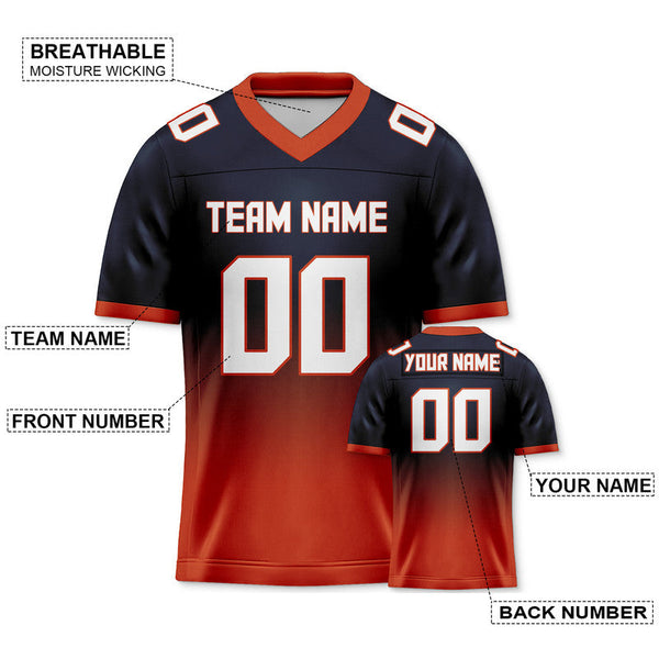 Custom Black Orange-White Authentic Split Fashion Football Jersey