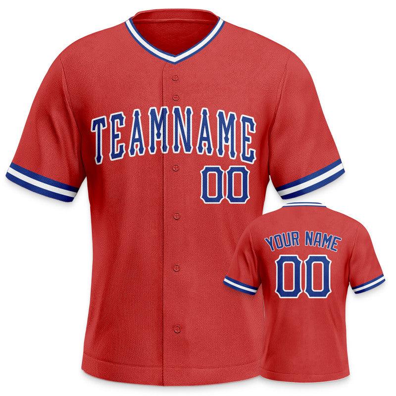 Custom Red Royal-White Authentic Baseball Jersey-1