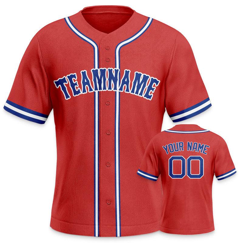 Custom Red Royal-White Authentic Baseball Jersey-2