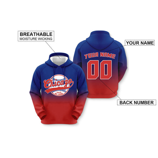 Custom Sports Pullover Sweatshirt Baseball City Chicago You're My Home Split Fashion Hoodie