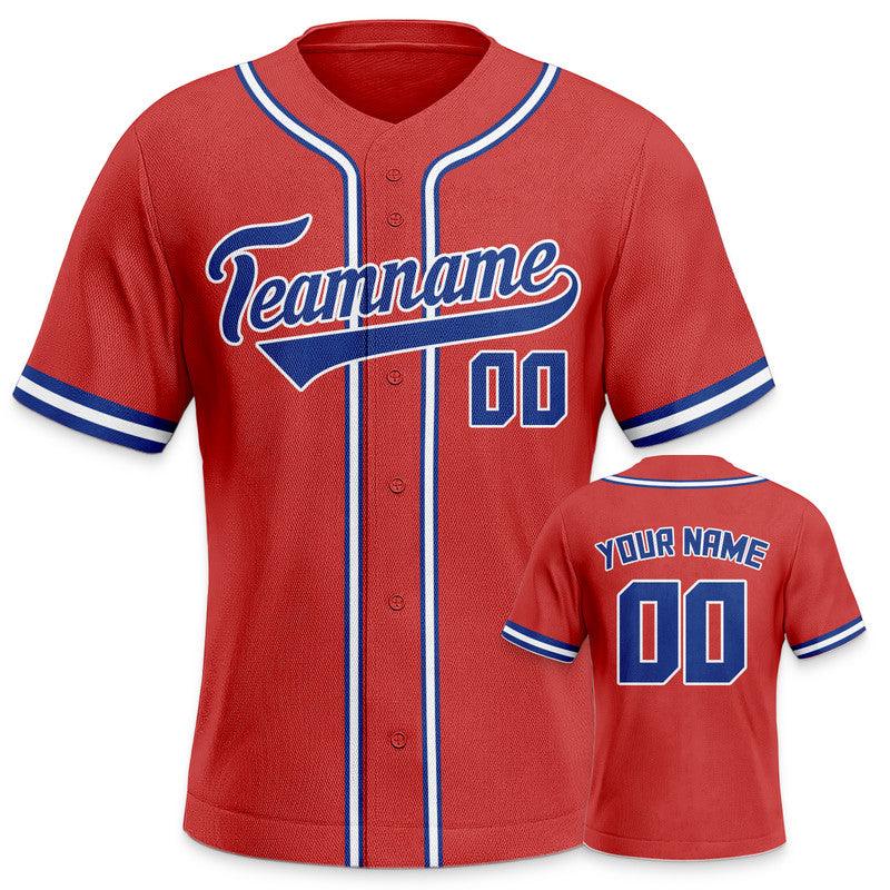 Custom Red Royal-White Authentic Baseball Jersey