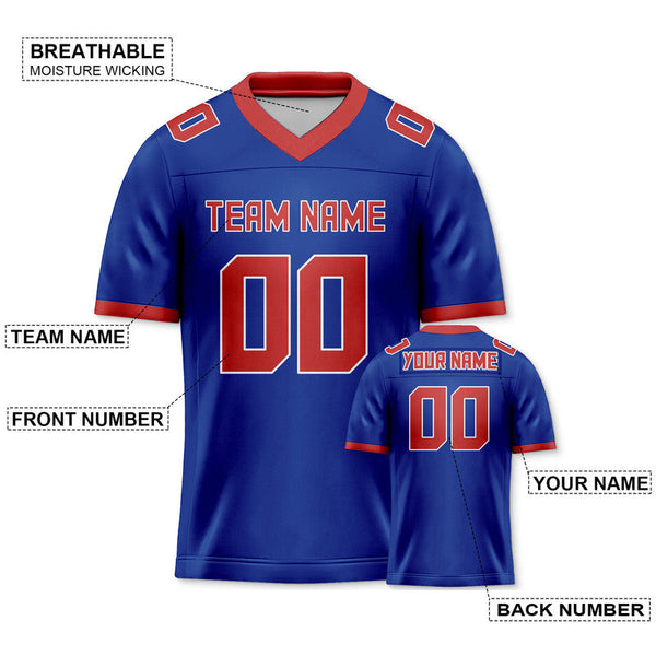 Custom Royal Red Mesh Authentic Football Jersey