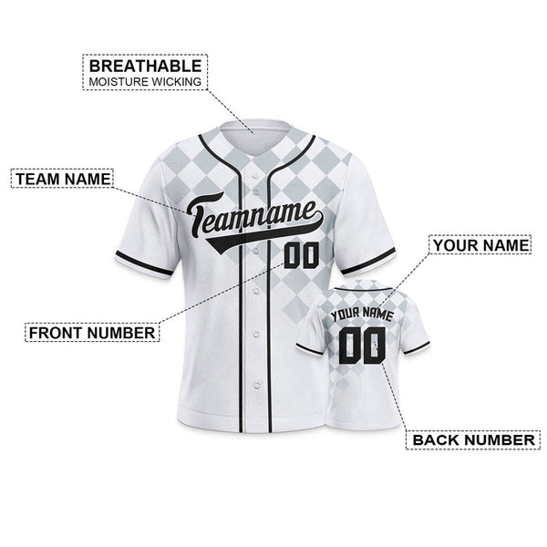 Custom White Black-Gray Creative  Cool Concept Authentic Baseball Jersey