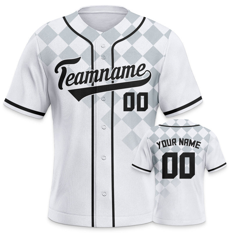 Custom White Black-Gray Creative  Cool Concept Authentic Baseball Jersey