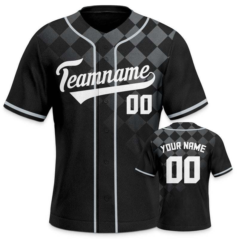 Custom Black White-Gray Creative  Cool Concept Authentic Baseball Jersey