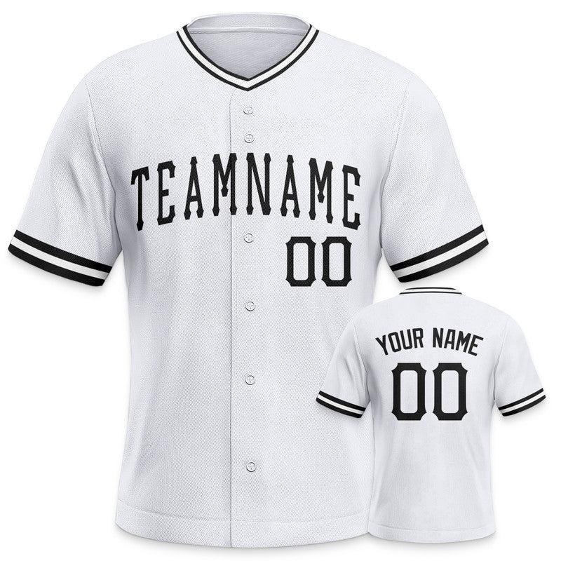 Custom White Black Authentic Baseball Jersey-1