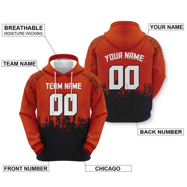 Custom Sports Pullover Sweatshirt Graffiti City Chicago Fashion Football Hoodie