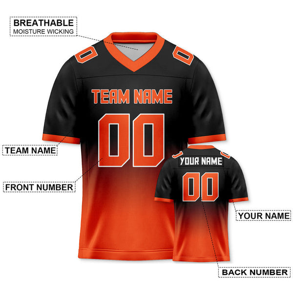 Custom Black Orange-White Authentic Split Fashion Football Jersey1