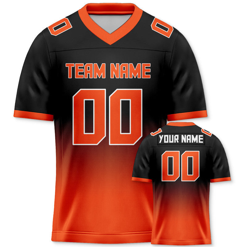 Custom Black Orange-White Authentic Split Fashion Football Jersey1