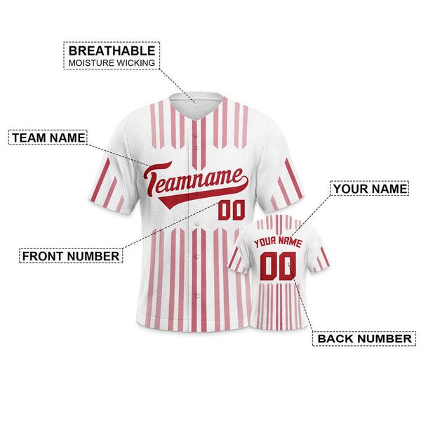 Custom White Red Creative  Cool Concept Authentic Baseball Jersey4