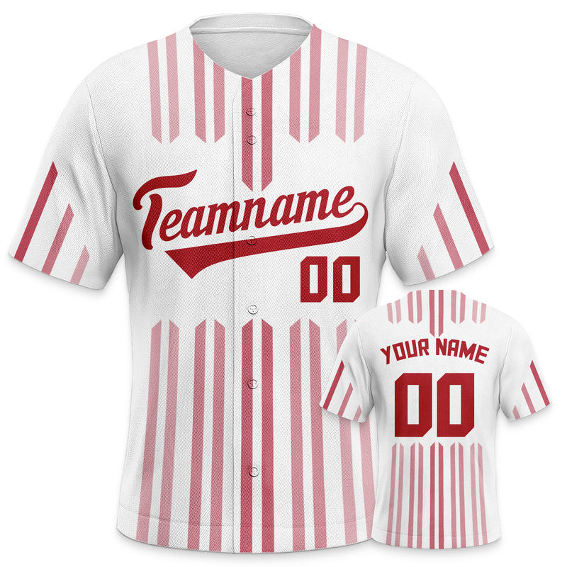 Custom White Red Creative  Cool Concept Authentic Baseball Jersey4