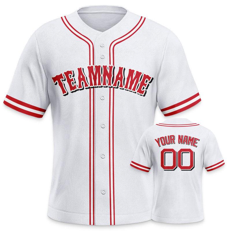 Custom White Red-White Authentic Baseball Jersey-2