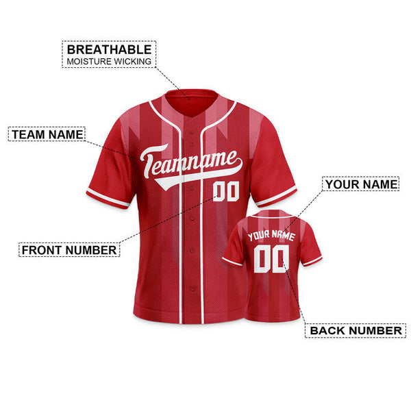 Custom Red White Creative  Cool Concept Authentic Baseball Jersey1