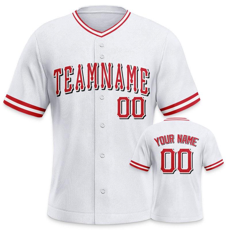 Custom White Red-White Authentic Baseball Jersey-1